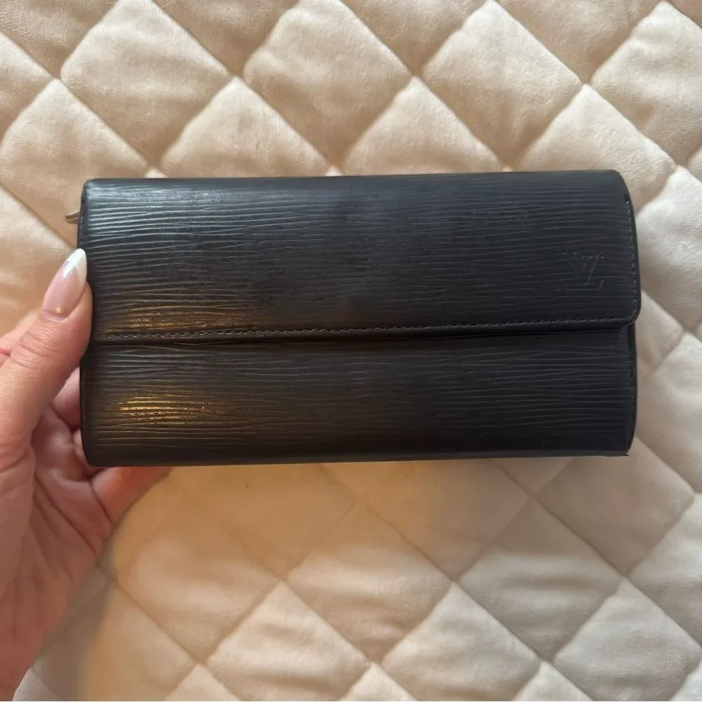 Louis Vuitton Black Epi Leather Long Wallet
